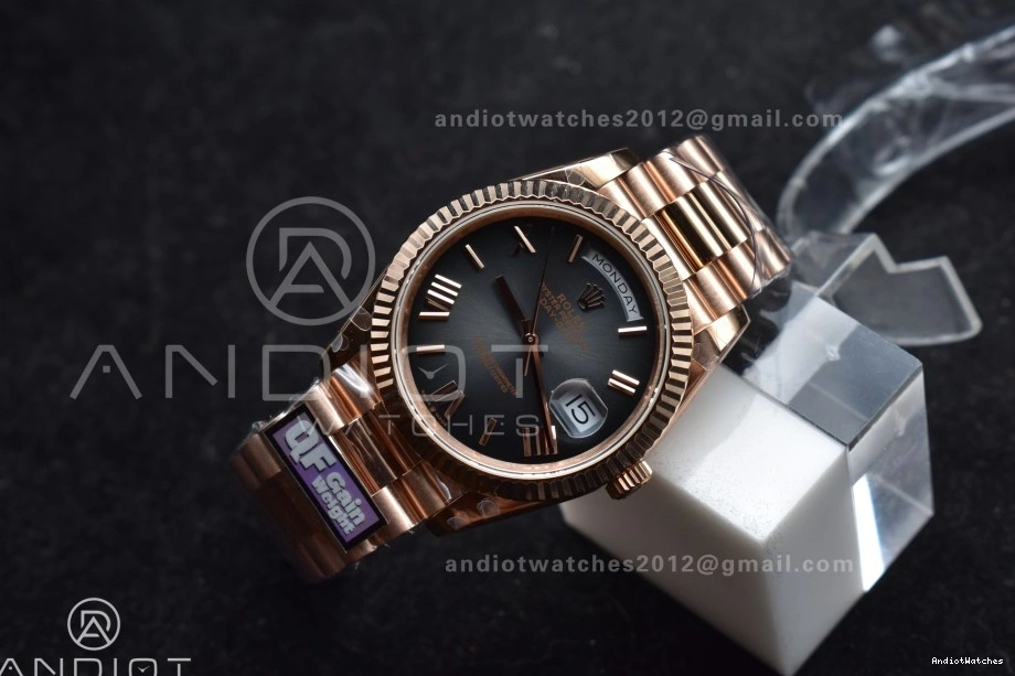 711 Dial Steel Weight) Best DayDate Slate Edition Ombre 904L President on V4 (Gain QF RG A2836 40 Bracelet Soft 1009